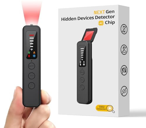 Spy Hidden Camera Detector - AI-Powered Anti-Spy Device, GPS Tracker & Bug Detector, RF Scanner for Hotels, Travel, Home & Office, 5-Level Sensitivity