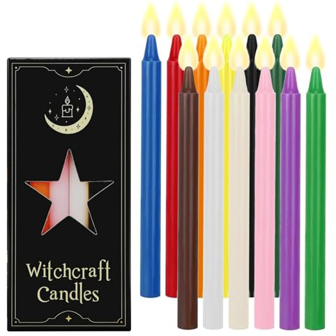 Ovaletta 12 Stabkerzen Bunt, Kleine Kerzen Höhe 16 cm ø 1,2 cm, Kleine Stabkerzen, Bunte Kerzen, Rituals Kerze, für Tisch Dekoration, Geburtstag, Vigil Kerzenschein, Bankett, Hochzeit