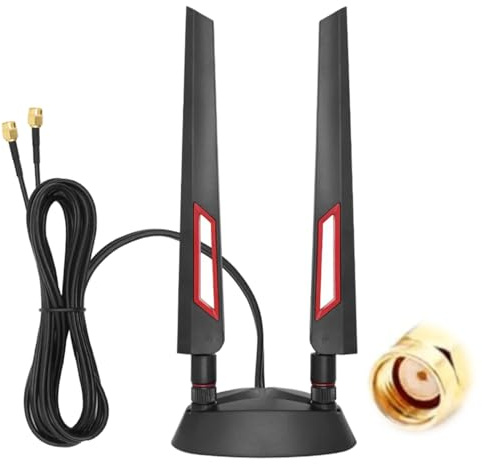 WiFi Signal Booster,ABS 2.4GHz/5.8GHz/6GHz Magnetic Base Antenna, External WiFi Antenna for PC, 5G/4G Router Range Extender, Network Antennas for Desktop Gaming Motherboard PCI-E, Router Antennas