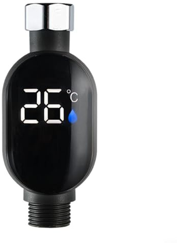 CWOQOCW Termómetro de ducha inteligente impermeable, con código de color, termómetro de ducha digital para control de temperatura del agua del baño (salida inferior)