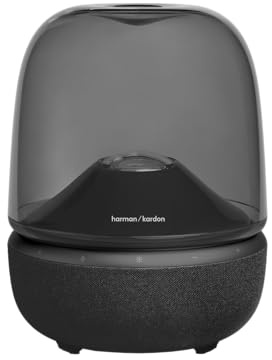 Harman Kardon Aura Studio 5 Bluetooth Home Speaker, Constant Sound Field Technology with 3-Way Speaker Design, Multi-Speaker Connection by Auracast, Colourful Lightshows, 360° Ambient Glow, Black