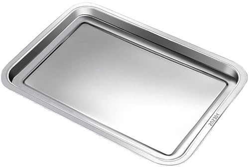 Plaque de Cuisson Four Inox Cuisine, Plateau à Biscuits en Acier Inoxydable pour Four, Plat Inox, Plateau de Service, Finition Miroir, Facile à Nettoyer(60x40x2 cm/24x16x1 in)