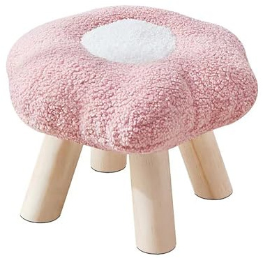 Genérico Taburete con Forma De Flor, Otomana Tapizada, Funda Extraíble para Facilitar El Lavado, Taburete para Cambiarse Los Zapatos para El Salón O La Habitación Infantil,Rosado