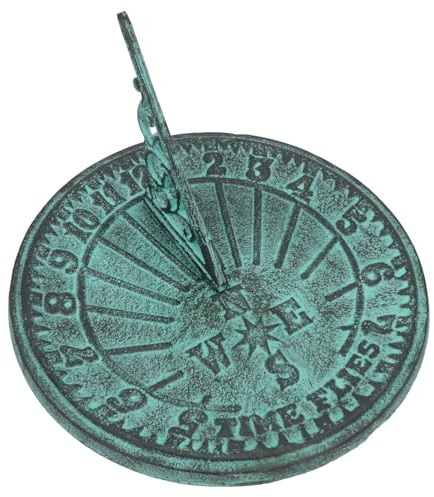 Reloj de sol de hierro fundido, esfera de sol antigua, adorno decorativo para jardín, brújula
