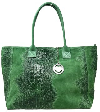 Chicca Borse Borsa a Mano Shopper Grande da Donna indossabile a Spalla in Vera Pelle