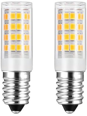 HUAMu E14 LED Lampe, Warmweiß 3000K, 5W Ersetzt 50W Halogenlampen, 500LM, Glühbirne E14, Kein Flackern Kühlschranklampe Nicht Dimmbar, LED Mais Birne für Dunstabzugshaube Wandlampen, 2 Stück