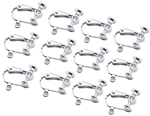 Healifty 12pcs Clip auf Ohrring Komponenten Konverter für Nicht durchstochene Ohren DIY Ohrring (Silber)