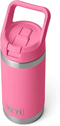 YETI Rambler Jr. Botella para niños de 12 onzas, con tapa de pajita, color rosa