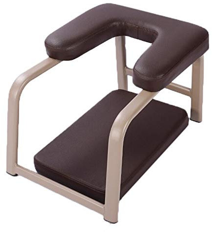 Yoga Hocker Fitness Kopf gestellt Maschine Yoga Inversion Stuhl den Kopf gestellt Yoga Hilfs Stretch Lehrstuhl for Sportstudio im Haus Ideal für Workout Fitness ( Color : Brown , Size : 54x40x35cm )