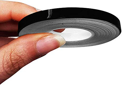 4R Quattroerre.it 10468 Franjas Trim Tiras Adhesivas para Coche, Negro, 5 mm x 10 MT