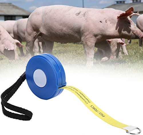 Qcwwy Nastro di Misurazione per Il Peso Corporale di Bovini e Maiali, Attrezzatura Agricola da 2,5 M per Il Peso Corporale degli Animali Allevamento, Nastro di Misurazione Retrattile Portatile