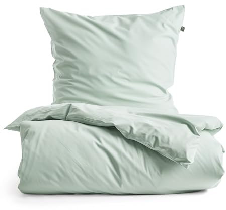 SALAD HOUSE Mako-Satin Bettwäsche Set 135x200 I 100% Ägyptische Baumwolle 400 TC I Luxuriös, Kühlend, Seidig Glatt, Gekämmt I Oeko-TEX Standard 100, Anti-Pilling, Langlebig