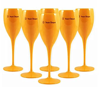 Veuve Clicquot Champagne Glasses Set of 6 Yellow Label Champagne Glasses