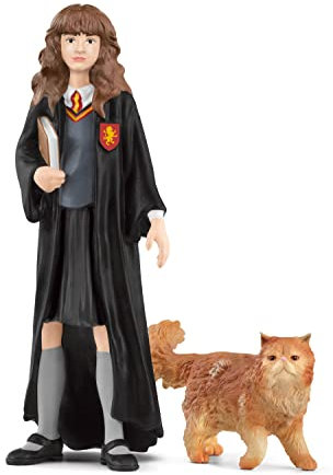 schleich WIZARDING WORLD Hermoine & Crookshanks, från 6 år, 42635 - Leksaksfiguren, 3 x 3 x 10 cm