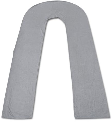Meiz Schwangerschaftskissen, kühlender Bezug, U-förmiger Schwangerschaftskissenbezug, kühlender seidiger Jersey-Bezug, grau