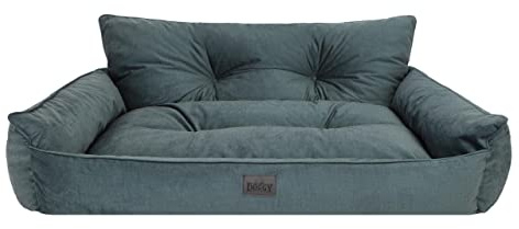 Bjird Hundebett - Hundekorb für kleine mittelgroße & große Hunde - Hundekissen - Hundesofa - EInfach zu reinigen - Joker Gesteppt - Größe: M: 82 x 63 cm - Grün Fancy