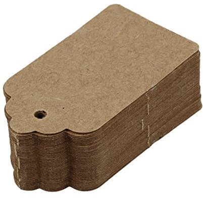Frsoinor 50 Stück rustikale 40 mm x 70 mm gewellte Kraftpapier-Karten, braune Etiketten, DIY-Anhänger, Gepäckanhänger, Preisschild, klein (50)