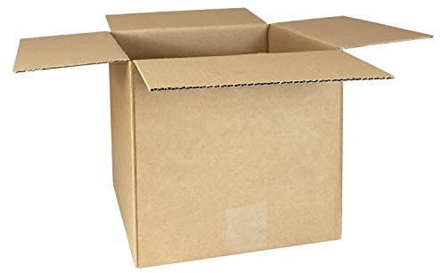 smiley pack 25 Stück Faltkartons 250 x 250 x 250 mm KK28 braun 1 wellig | Versandkarton & Verpackungskartons aus Wellpappe – Pappkarton, Versandbox für Paket & Päckchen