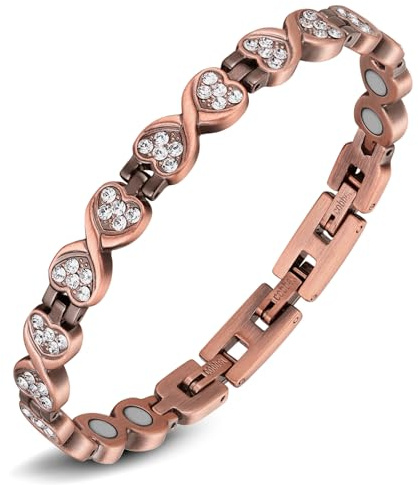 Jeracol Kupfer magnetarmband damen für Damen, unendliches Liebesdesign, magnetisches Armband mit ultrastarken 3800 Grasmagneten, Brazaletes-Schmuck mit Werkzeug zum Entfernen und Geschenkbox