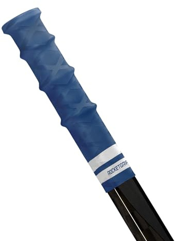 ROCKETGRIP Hockey Stick Replacement Grip – Hockey Stick Tape Alternative for Ice Hockey – Long-Lasting, Easy to Install, for Adults & Kids – Rubber (Jr/YTH, Blue)