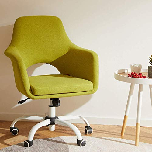 FanXus Ergonomischer Chaise-Bürostuhl, Samt-Schreibtischstuhl, frei drehbarer Chef-Computerstuhl mit höhenverstellbaren Armlehnen und Rädern für den Empfang im Home-Office, Hellgelb Made in China