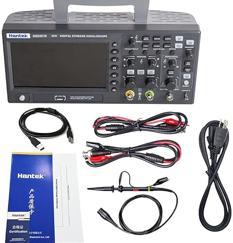 Hantek 2CH Oscilloscope Hantek DSO2D10 DSO2C10 Oscilloscope 2 Channels 1000MHZ DSO2D15 DSO2C15 Oscilloscope 150MHz 2D15 and 2D10 built in Signal Generator(DSO2D10)
