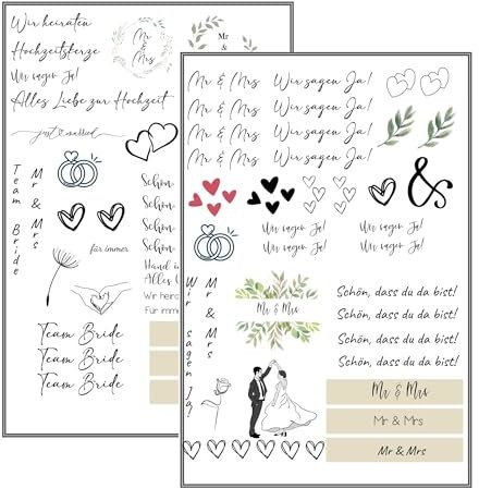 MilaBoo® Kerzentattoos Hochzeit I DIY Aufkleber für besondere Anlässe, einfache Anwendung, vielseitig einsetzbar (Hochzeit)