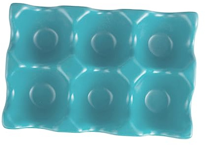 Healeved Huevera para Conservar Frescura de Cerámica 6 Rejillas para Almacenamiento Organizado de Huevos en Cocina Moderna y Elegante