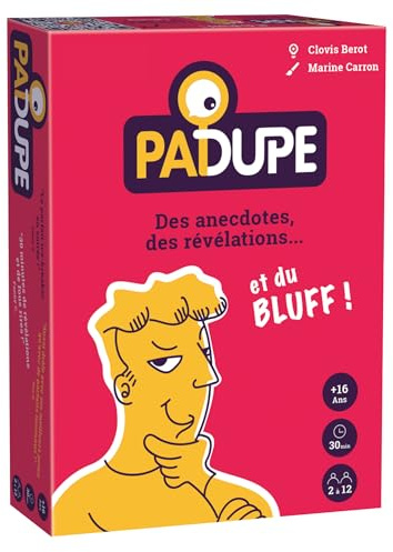 Padupe - Lustiges Stimmungsspiel mit Anekdoten und Bluff – Gesellschaftsspiel und Kartenspiel – 2 bis 12 Spieler – 20 Minuten – für Erwachsene, Jugendliche, Familie – ideal für Aperio, Partys, Urlaub