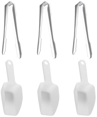 6 Pcs Sweet Tongs and Ice Scoops Sweet Scoops, Sweet Tongs for Pick Mix, Small Tongs for Food, Ice Tongs Suitable for Desserts/Bread/Cake/Ice Cubes