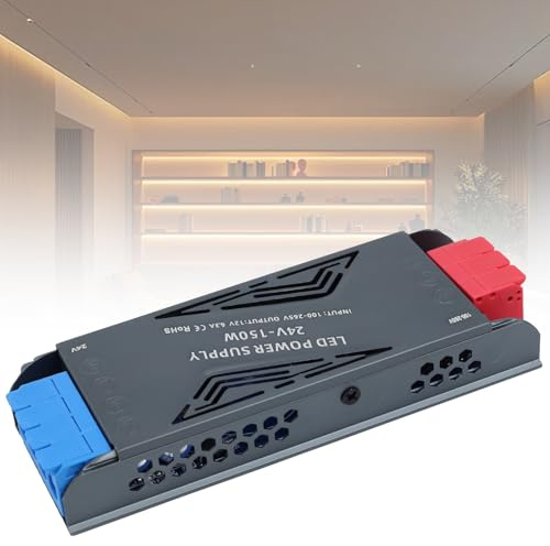 SUCIKORIO Transformador 220V a 24V 150W 6,3A Fuente Alimentacion Constante Ultrafino LED Driver Controlador AC 220V a DC 24V Fuente de Alimentación LED de Bajo Voltaje para Tira LEDs Luminarias