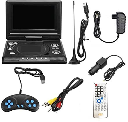 Lecteur DVD Portable, Lecteur DVD système multimédia Automobile Lecteur d'écran 7.8 Pouces Portable Haute définition VCD Mp3 DVD USB avec TV/FM/USB Lecteur CD/DVD/MP3/MP4 Portable