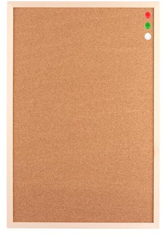 ASelected 60X40 CM Cork Board Notice Pin Board,Bulletin Board with pins,Cork Notice Board with Classic Wood Natural Framed for Wall Hanging,Vision Bulletin Board for Home Kitchen Office Decorative