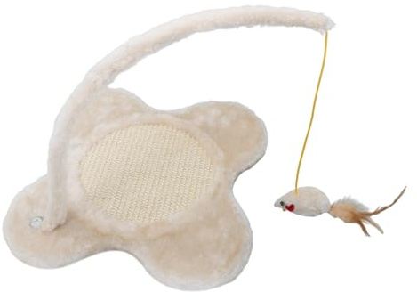 Milisten Rascador De Sisal con Ratón Colgante para Gatos Rascador Forma De Flor para Ejercicio Interiores y Diversión Saludable