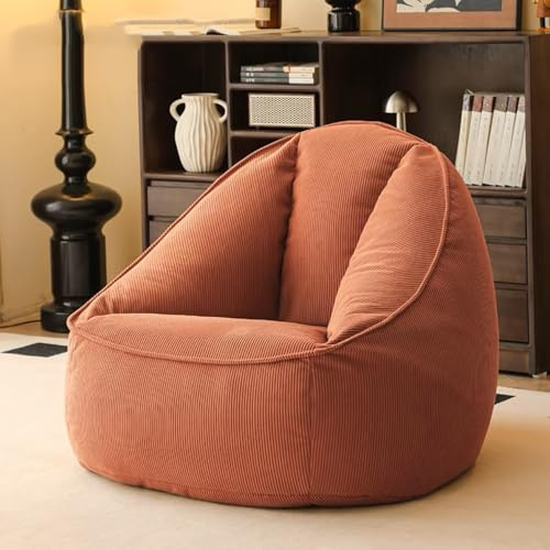 SXBCyan Sitzsack Bezug (ohne füllung) Lazy Sofas Bezug Stühle Cord Lounger Sitz Sitzsack Lesesessel Sitzsäcke Pouf Puff Couch Tatami Wohnzimmer Sitzsäcke(Maple Brown,Single Cover)