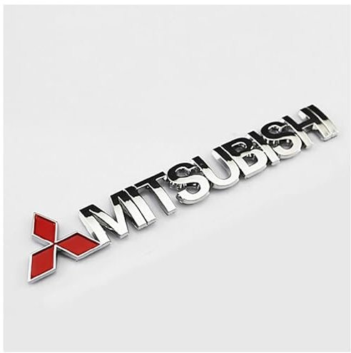SJSHOPS Auto Emblem für Mitsubishi,Auto Buchstaben Logo Buchstaben 3D Aufkleber,Auto Emblem Logo Aufkleber 3D Metall Emblem Auto Aufkleber,Aufkleber Mit Autologo