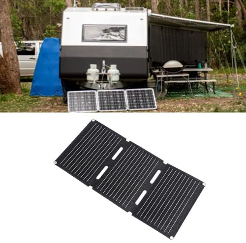 Panneau Solaire Portable, Chargeur de Production D'énergie 30 W 12 V 2,5 A pour Téléphone Camping, Chargeur Solaire Pliable Léger pour Camping Chargeur Solaire Portable