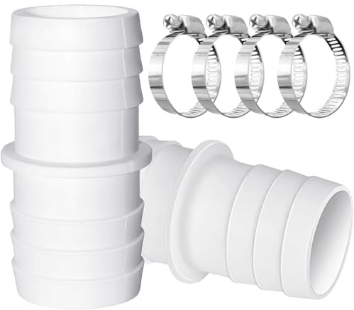Schlauchadapter Doppelschlauchtülle, 2 Stück Schlauchverbinder Set mit 4 Schlauchschellen, Poolschlauch Adapter, Schlauchadapter, Doppelschlauchtülle für Garten und Pool (38mm auf 38mm)