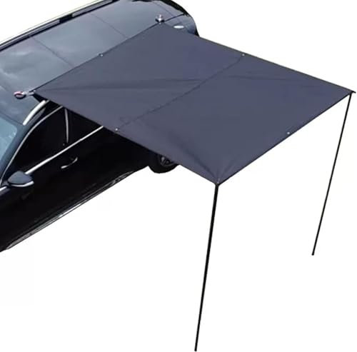 HTDRE Auto Markise, Autozelte für Camping SUV, einziehbares wasserdichtes Dachmarkisen Autozelt für Auto SUV LKW Van 78 Zoll * 118 Zoll, Schwarz, Einheitsgröße