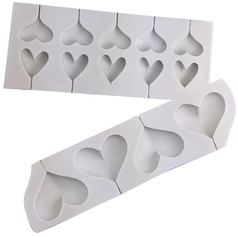 Mikinona 2Pièces Moule à Sucettes Silicone Forme De Cœur Pour Créations De Bonbons Maison DIY Amusante