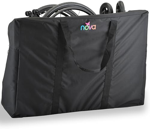 nova - Extra Large Mobility Travel Bag - Universal Carrier for Rollator Walkers, Folding Wheelchairs, and Transport Chairs - Durable Water-Resistant Storage Bag with Long Handles and Dual Zippers