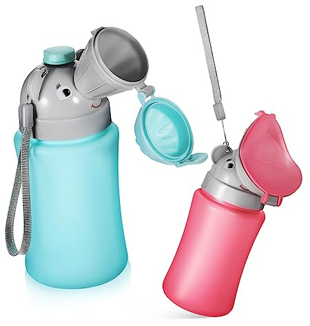 TOYANDONA Portable Urinal Bottle 2 Pcs Set for Toddler Urinals Boys and Girls, Abs+pp Material, Lightweight Ergonomic Bucket Shape, No Leakage Design for Travel and Camping Use