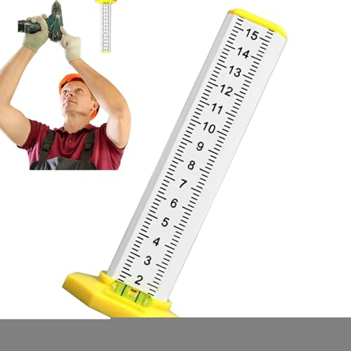 Building Spirit Level - Ceiling Compensation System - Height Marking Ruler with Magnetic Base & Precision Meter for Ceiling Garden Floor Home Garage Woodworks with Function