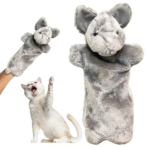ZHUMCCY Guanto da Lotta per Gatti - Guanto Morbido Per Giochi Al Chiuso | Stimolazione Sensoriale per Gattini dalla Noia Intrattenimento Esercizio Indoor