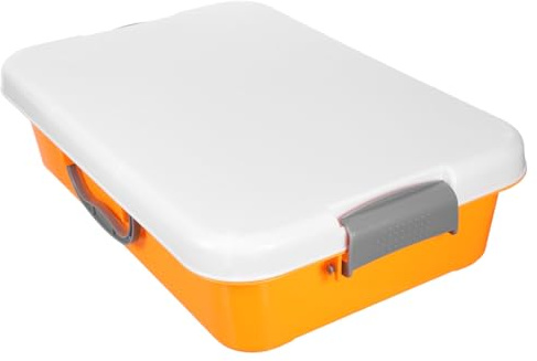 BRIGHTFUFU Bandeja de Arena Infantil Portátil Pequeña con Asa y Tapa Hermética Caja de Almacenaje de Plástico Resistente para Jardín y Parque para Arena y Cuentas