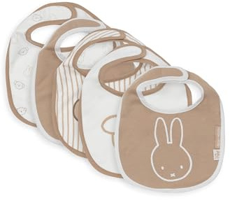 Jollein Bavaglini per neonati – Miffy Heads – Confezione da 5 – Bavaglini impermeabili – Con chiusura in velcro – Bavaglino per neonati – Bavetta impermeabile