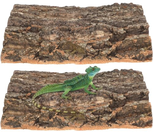 Yardwe 2 Stück Korkrinden-Rückwände fürs Terrarium, 30 x 20 cm | Zuschneidbar, Strukturierte Kletterfläche, Dekorative Optik, Für Geckos, Eidechsen, Spinnen und kleine Reptilien