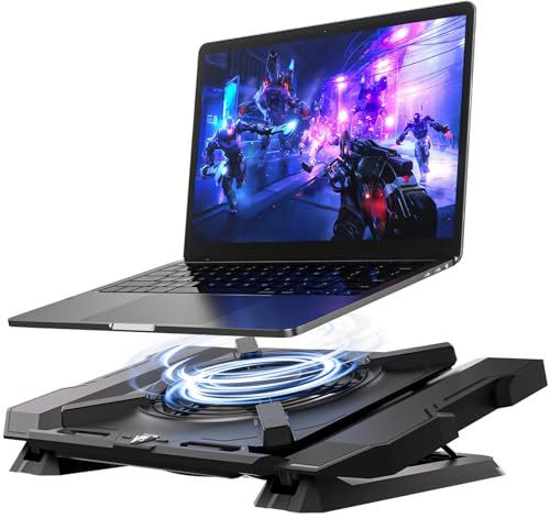 GSCOLER Almohadilla de refrigeración para laptop, enfriador de laptop para juegos con potente ventilador de 7.1 pulgadas, luces RGB y control de ventilador de 3 velocidades y diseño de diamante LCD