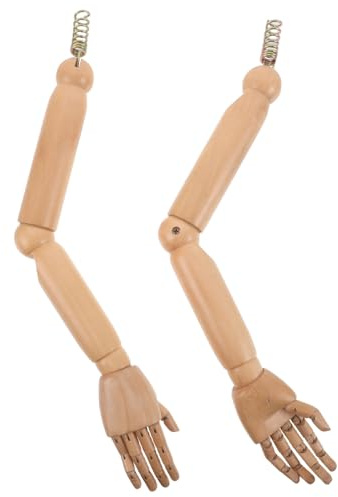 Healvian Braccio di Manichino Articolato in Legno Naturale Modello Snodabile per Disegno e Cosplay Accessorio Protesico Sostituibile per e Artisti Set da 1 Paio Colore Marrone Chiaro