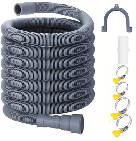 Drain Hose, 1.5/2/3 Meter Flexible Extension Kits For Washing Machine Dishwasher Corrugated Discharge Pipe(2m)